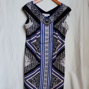 Maggy London BodyCon Dress Tribal Pattern Scuba